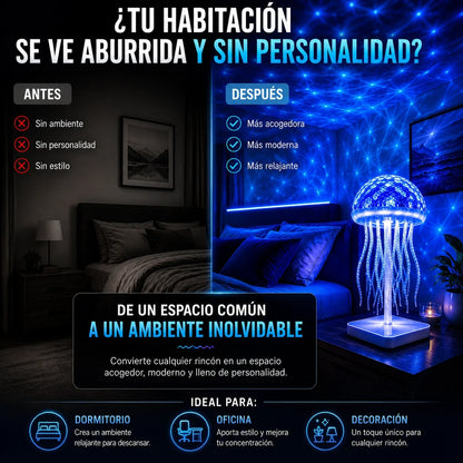 Lámpara Medusa LED Recargable 7 Colores con Tentáculos Bailarines