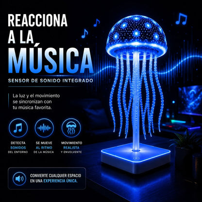 Lámpara Medusa LED Recargable 7 Colores con Tentáculos Bailarines