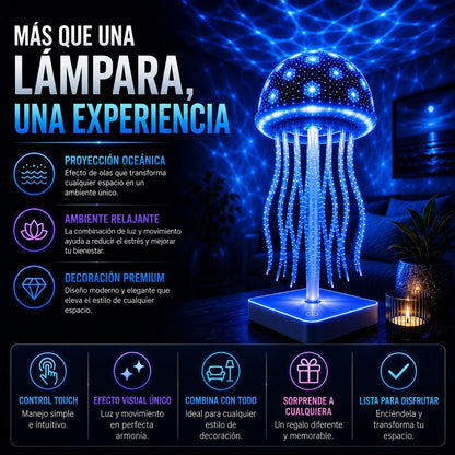 Lámpara Medusa LED Recargable 7 Colores con Tentáculos Bailarines